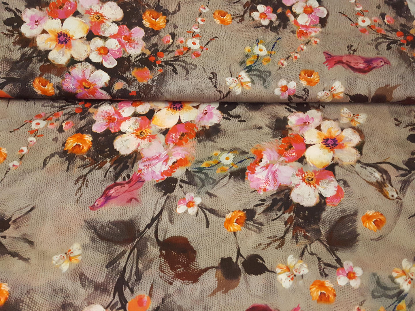 Melissa Viskose Webware schlamm/orange/pink
