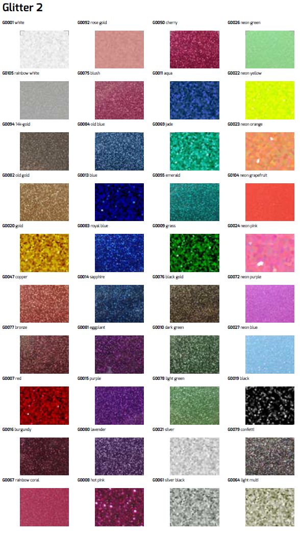 MOda Glitter 2 Farbkarte