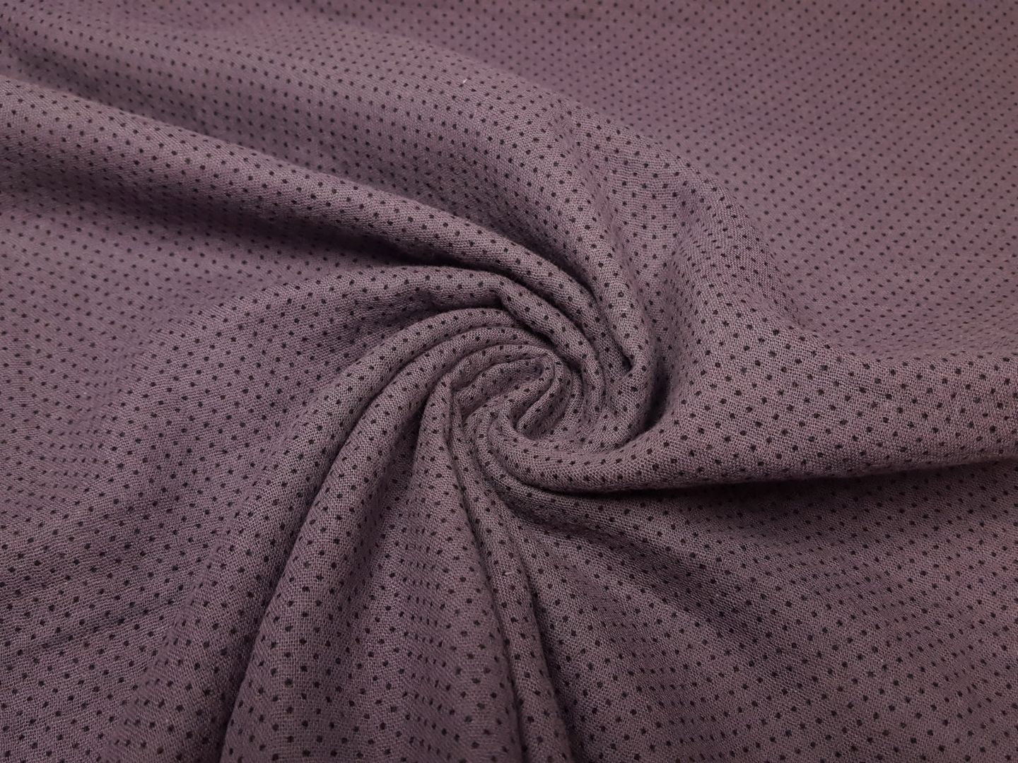 Muslin-Double Gaze mauve/schwarz