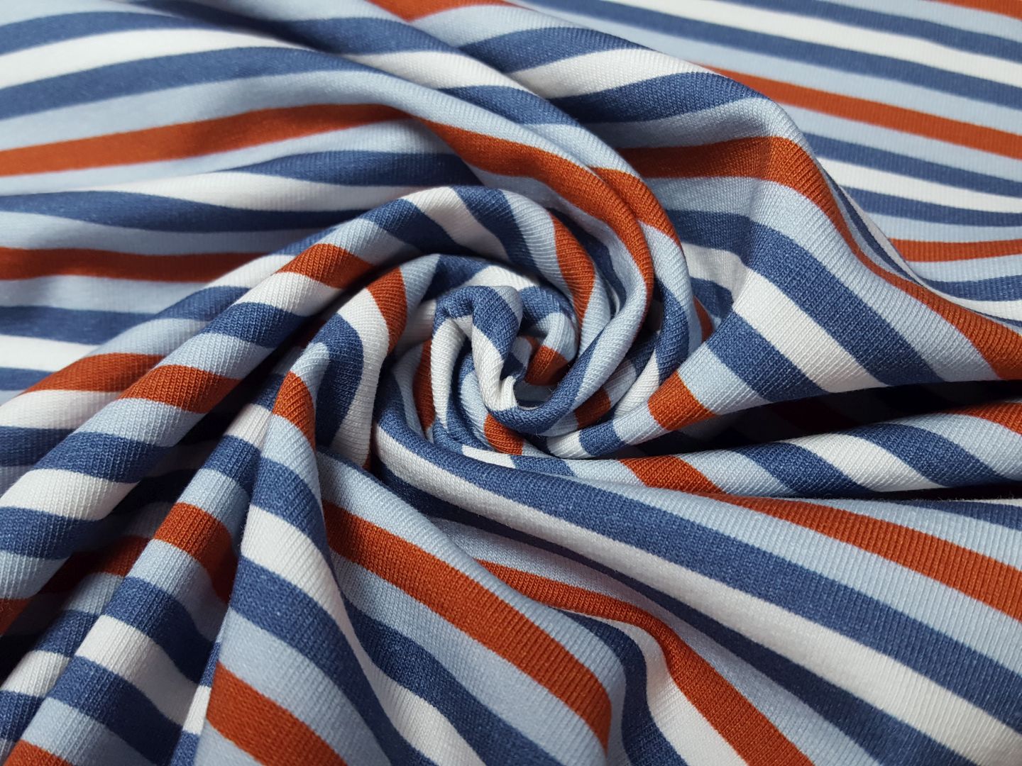 Multicolour Stripe jeansblau/rost/ecru