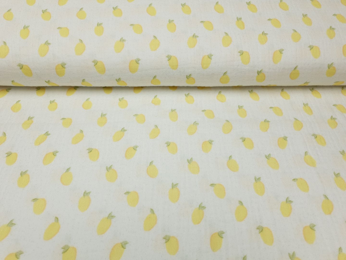 Einzelstück Muslin-Double Gaze Lemons offwhite/gelb