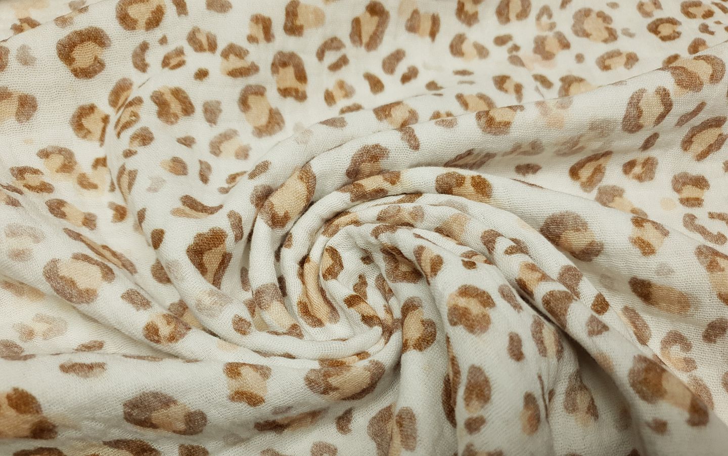 Muslin-Double Gaze Leonie offwhite/braun/lachs