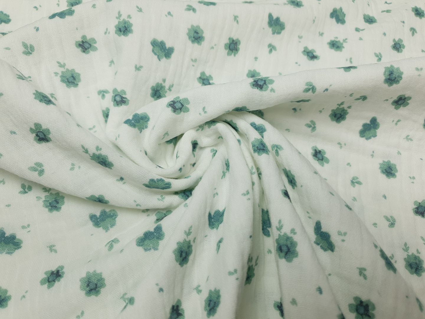 Muslin-Double Gaze Lero offwhite/helles petrol
