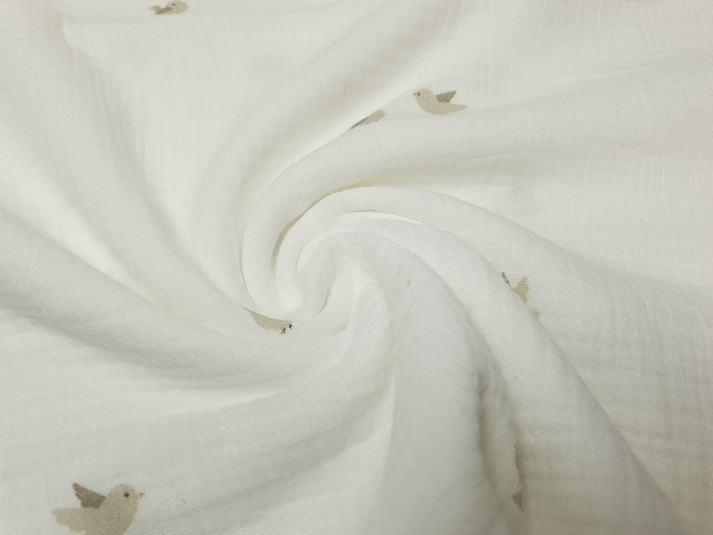 Muslin-Double Gaze Oskar offwhite/hellgrau