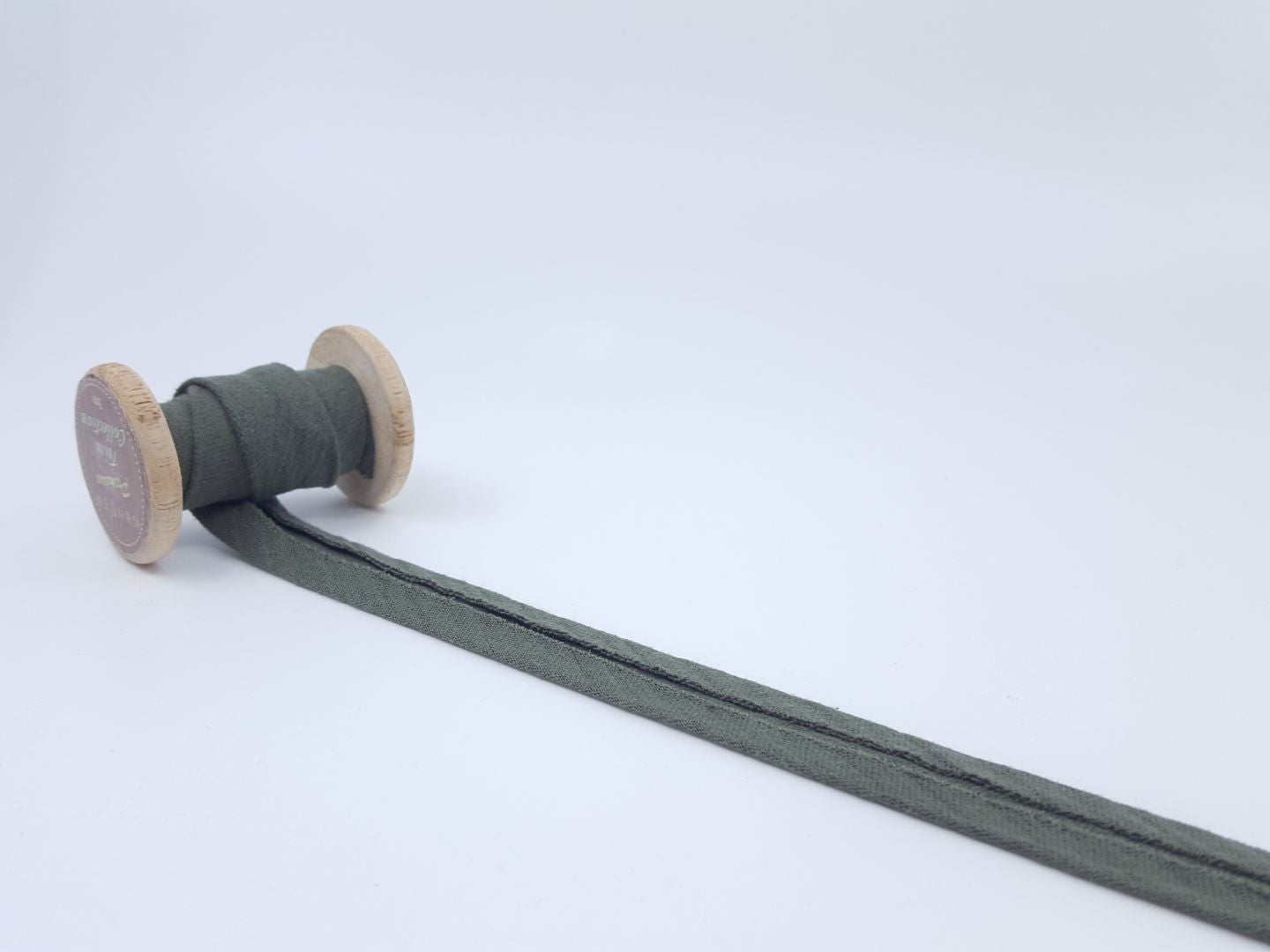 Muslin/Double Gaze Schrägband khaki