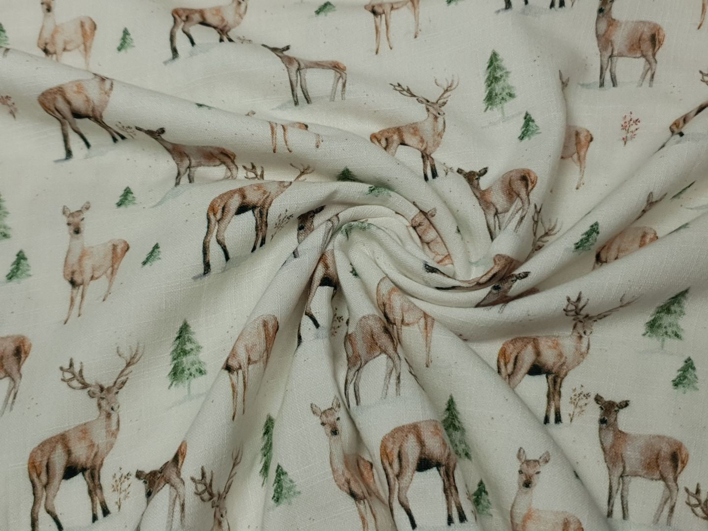 Muslin-Double Gaze Wild & Airy offwhite/grün/braun