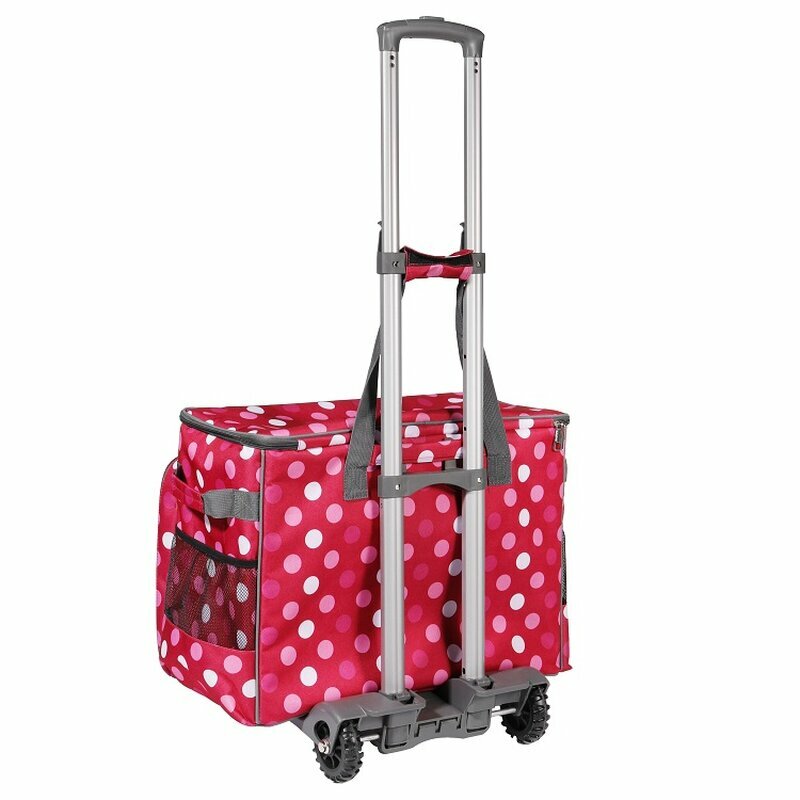 Nähmaschinentasche mit Trolley rot