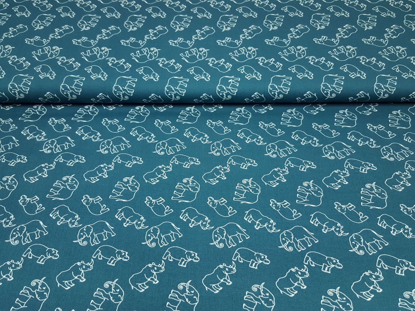 Elefant petrol/weiss