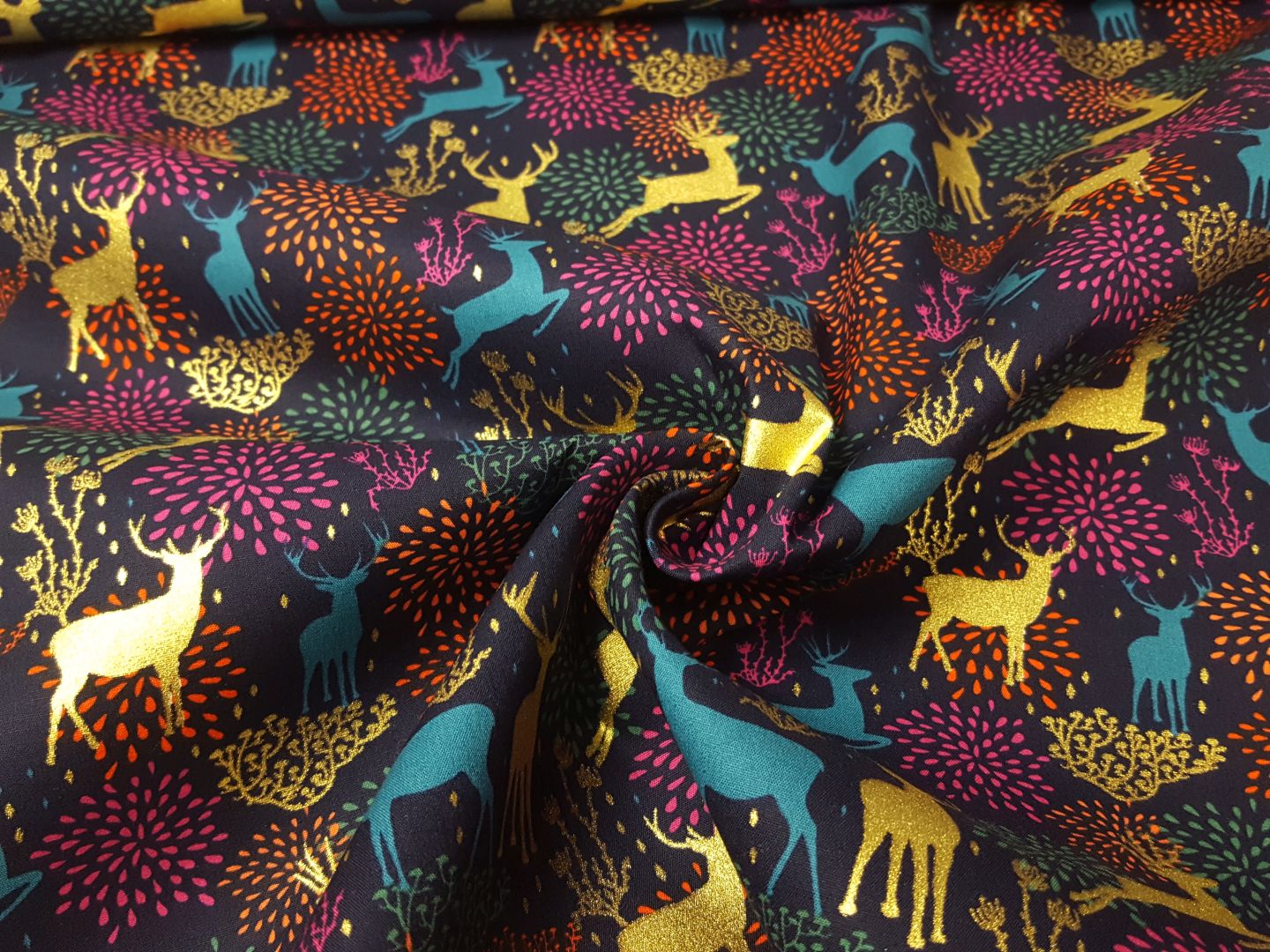 Oh Deer nachtblau/gold/bunt