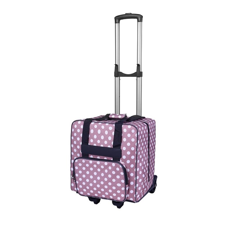 XL Overlockmaschinentasche mit Trolley rosa