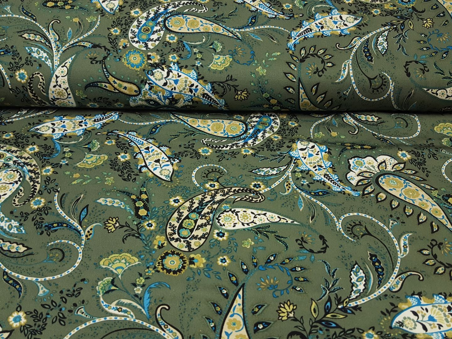 Paisley khaki/ecru/türkis