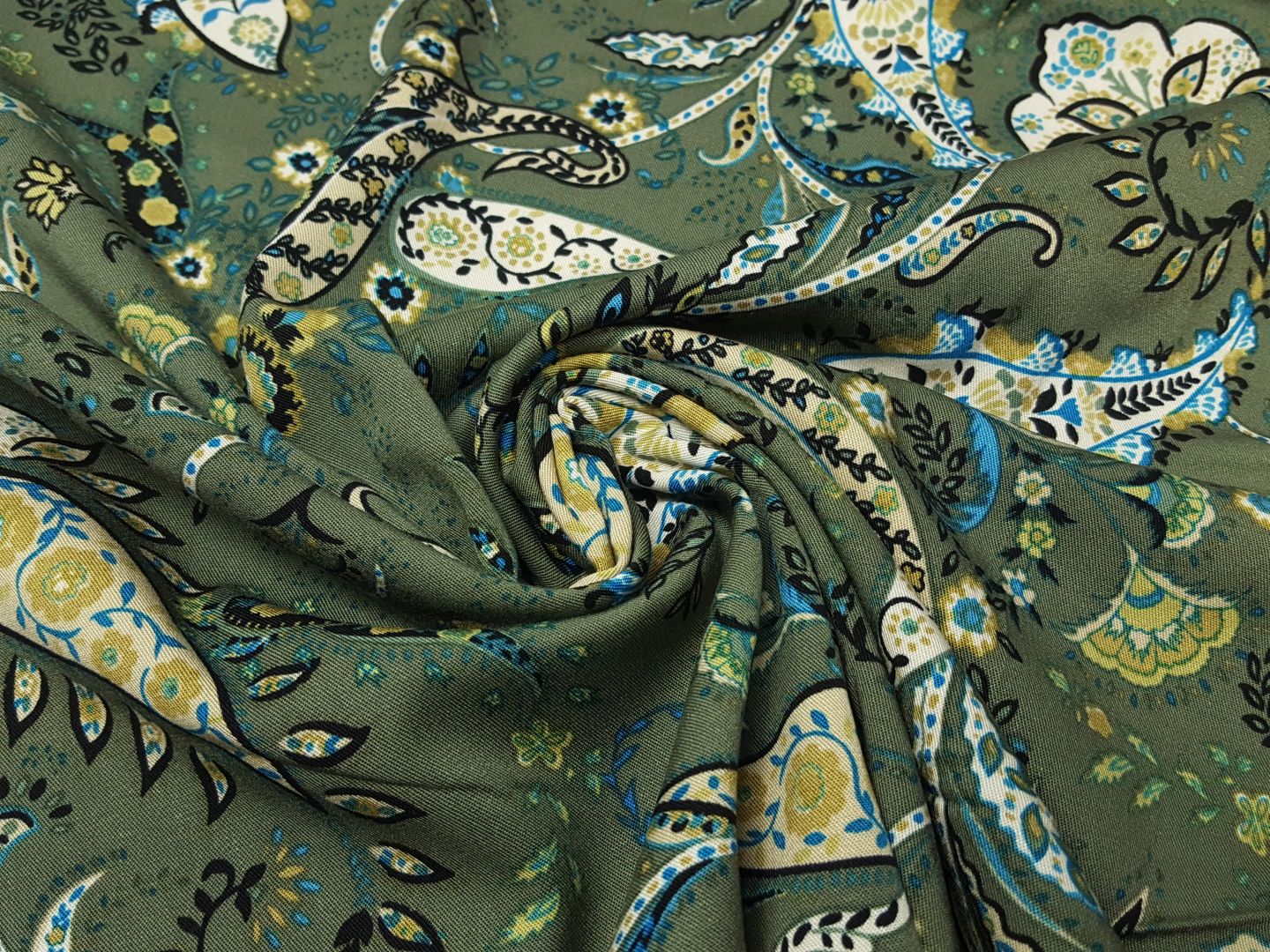 Paisley khaki/ecru/türkis
