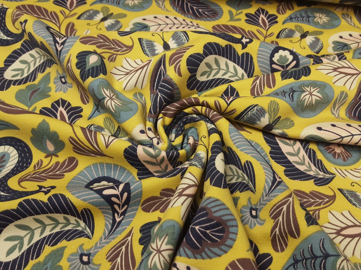 Paisley vanille/mauve/stahlblau