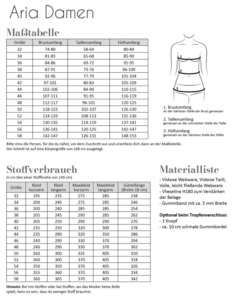 Papierschnittmuster Aria Damen von Fadenkäfer