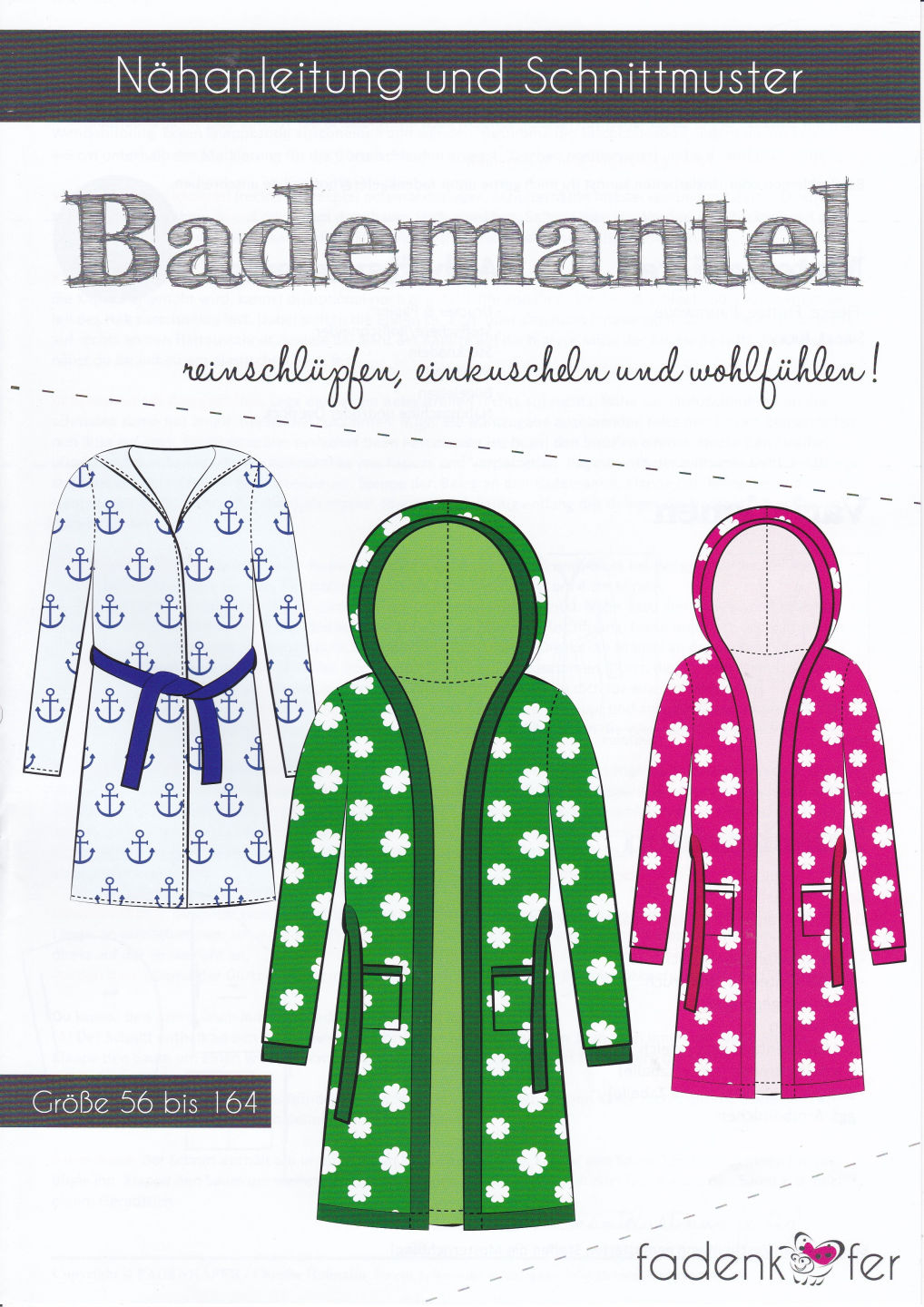 Papierschnittmuster Bademantel Kinder von Fadenkäfer