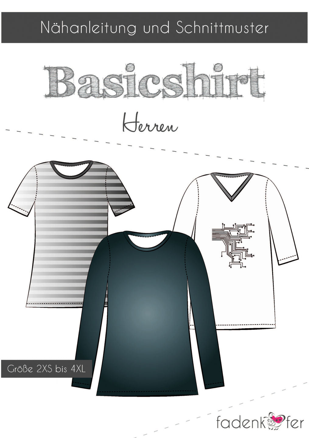 Papierschnittmuster Basicshirt Herren von Fadenkäfer