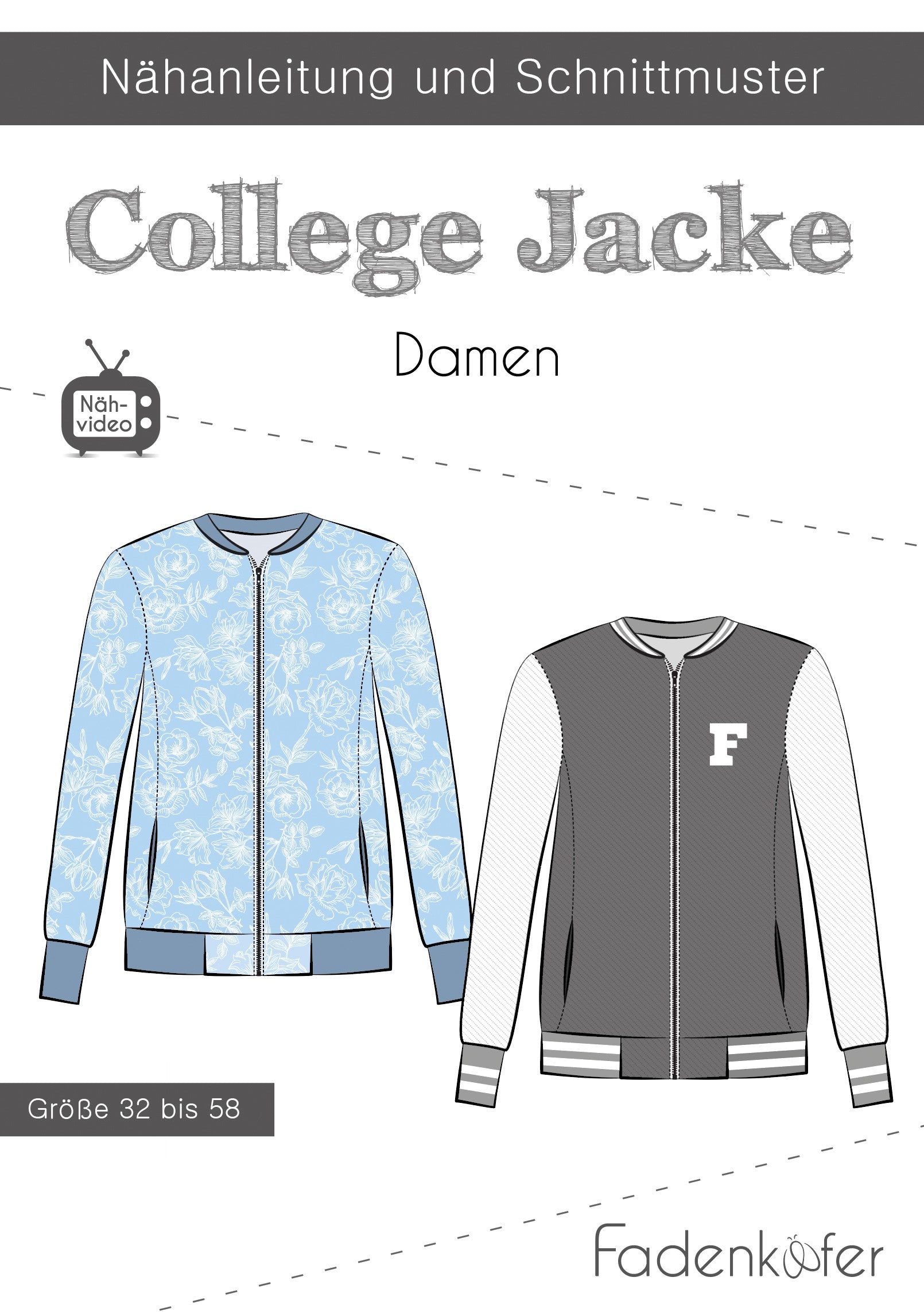 Papierschnittmuster College Jacke Damen von Fadenkäfer