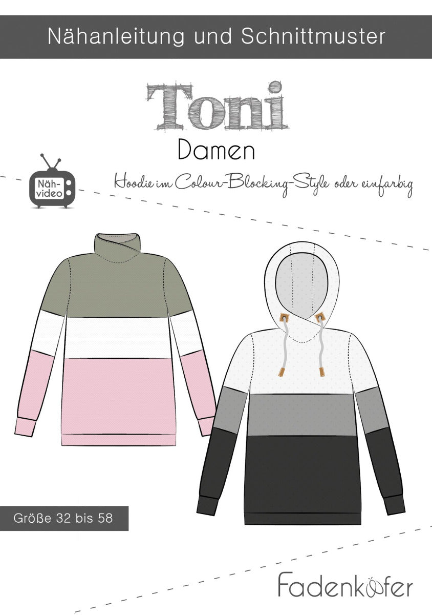 Papierschnittmuster Basic-Pullover Damen von Fadenkäfer