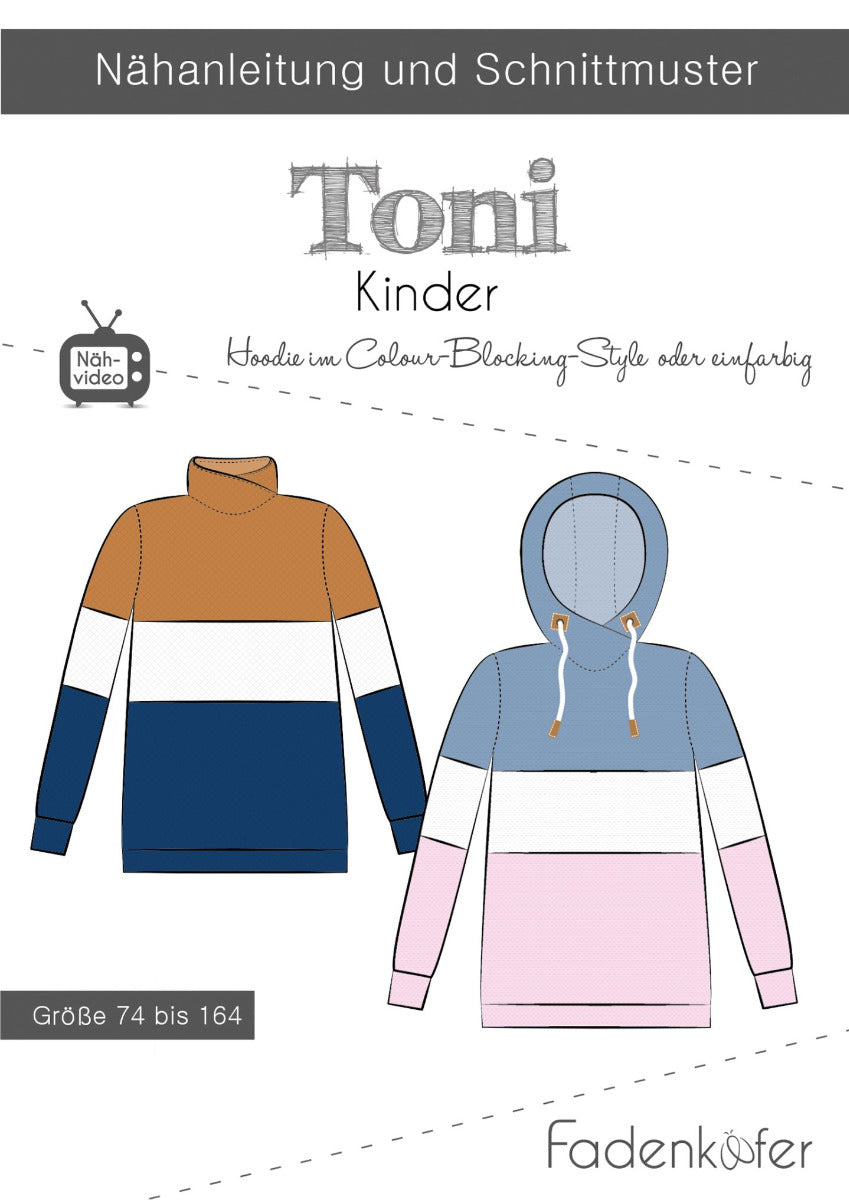 Papierschnittmuster Basic-Pullover Kinder von Fadenkäfer