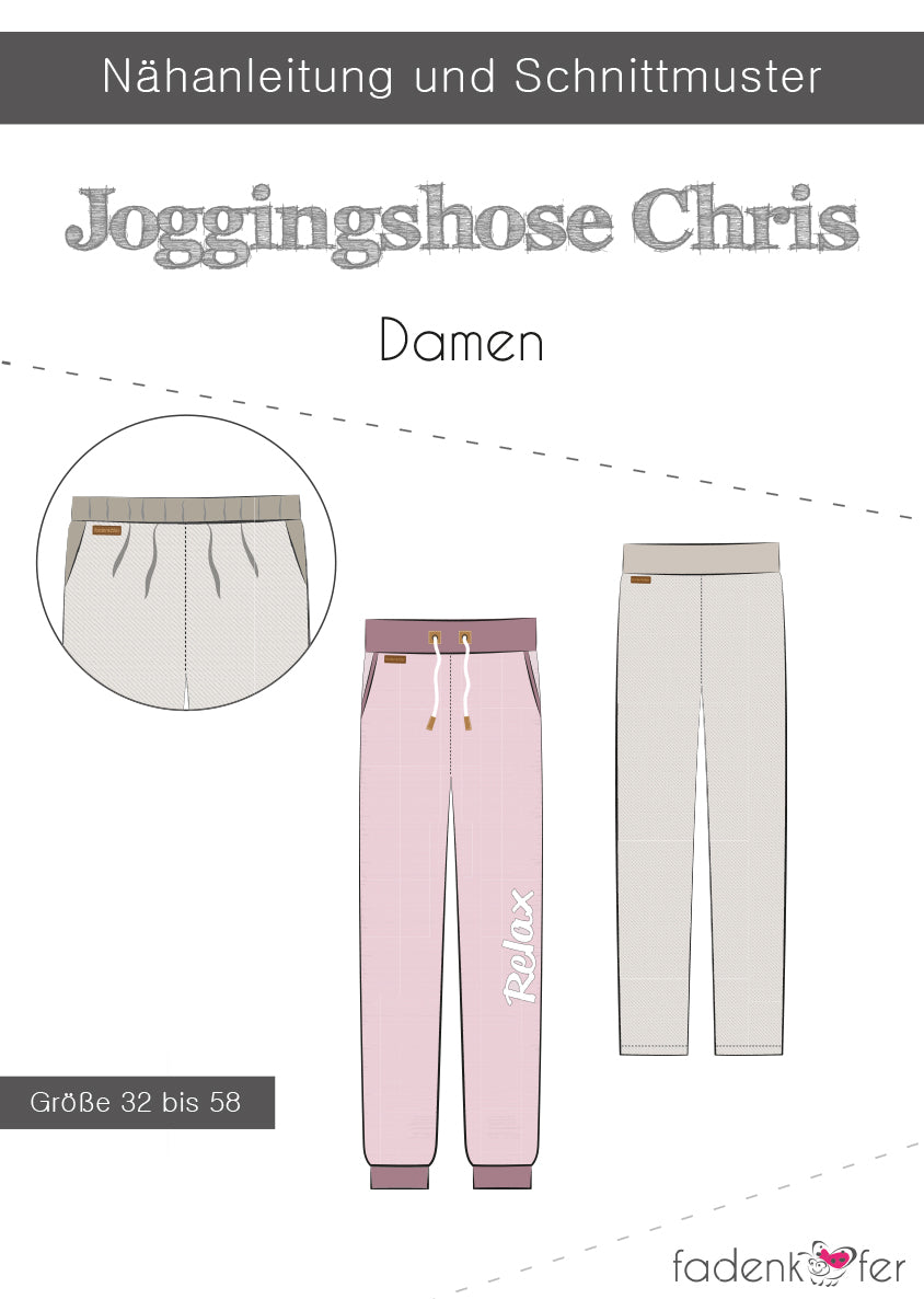 Papierschnittmuster Jogginghose Chris für Damen von Fadenkäfer 