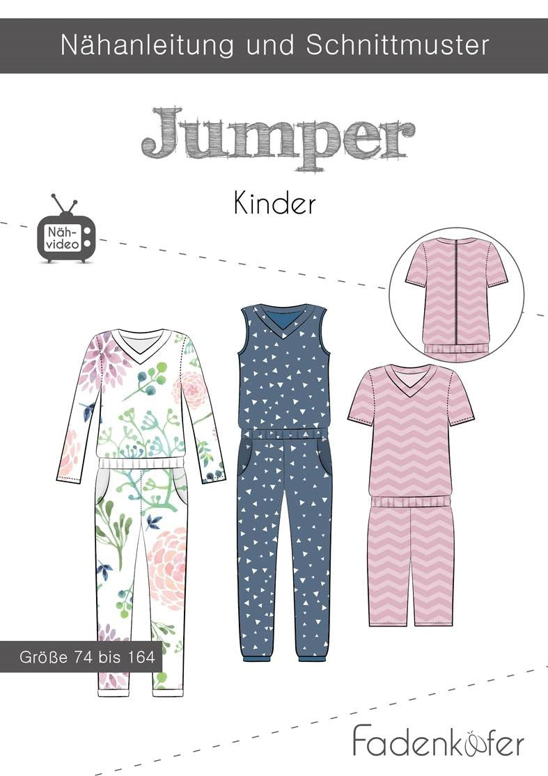 Papierschnittmuster Jumper Kinder von Fadenkäfer
