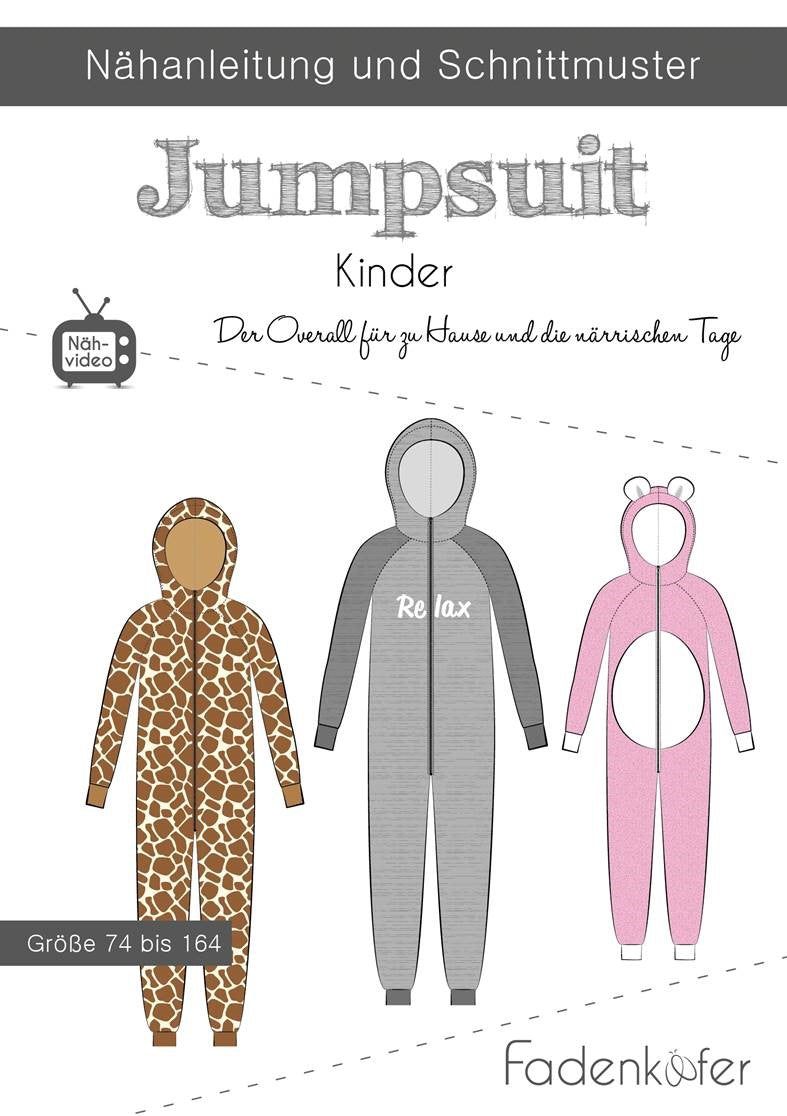 Papierschnittmuster Jumpsuit Kinder von Fadenkäfer