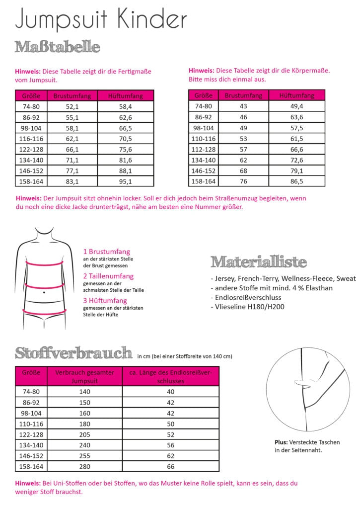 Papierschnittmuster Jumpsuit Kinder von Fadenkäfer