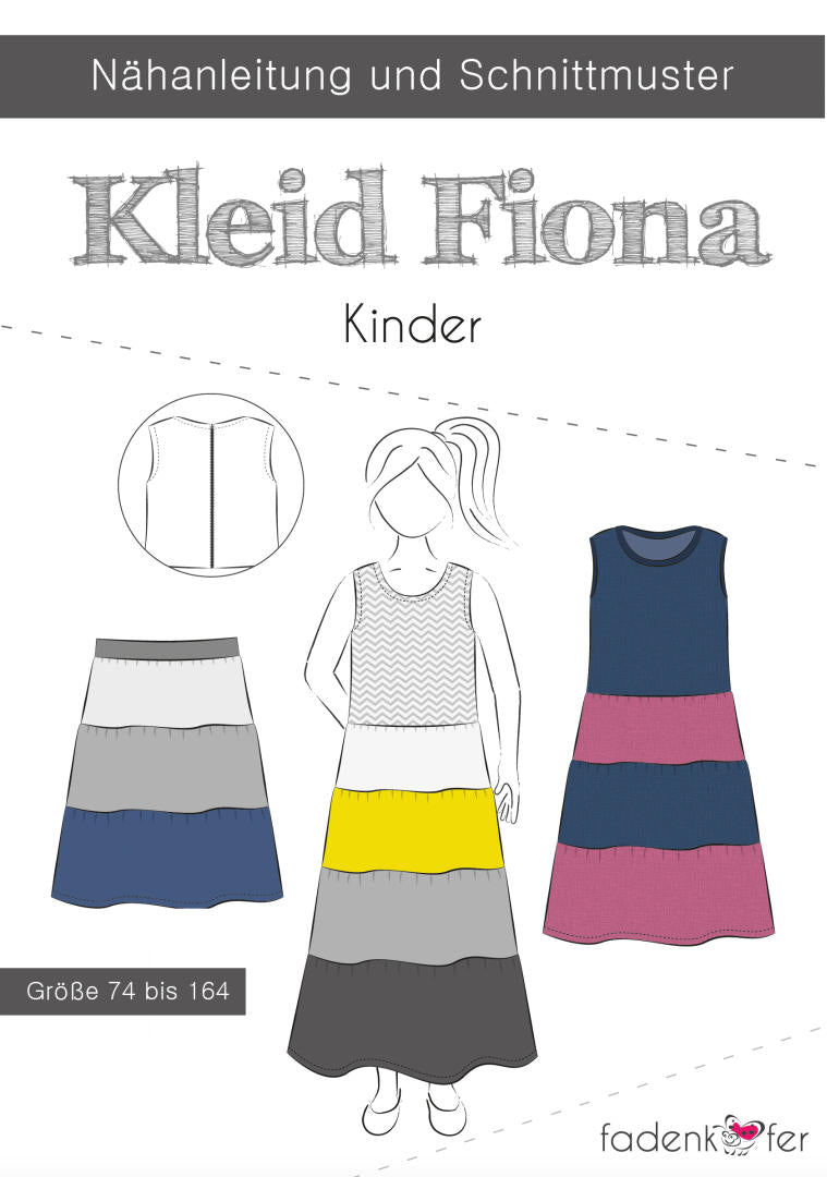 Papierschnittmuster Kleid Fiona für Kinder von Fadenkäfer