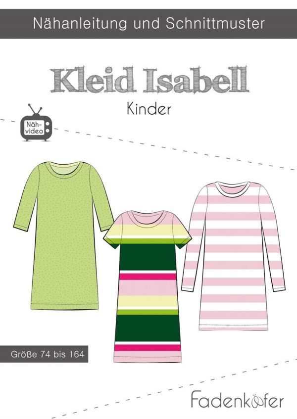 Papierschnittmuster Kleid Isabell Kinder von Fadenkäfer