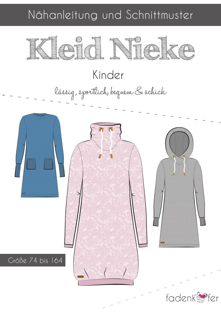 Papierschnittmuster Kleid Nieke Kinder von Fadenkäfer