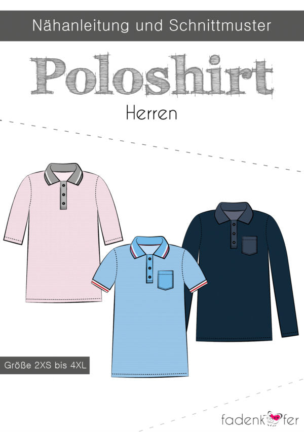 Papierschnittmuster Poloshirt Herren von Fadenkäfer