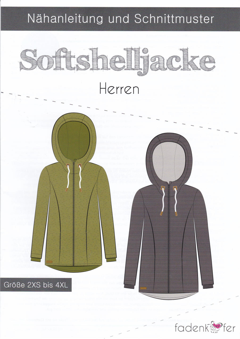 Papierschnittmuster Softshelljacke Herren von Fadenkäfer
