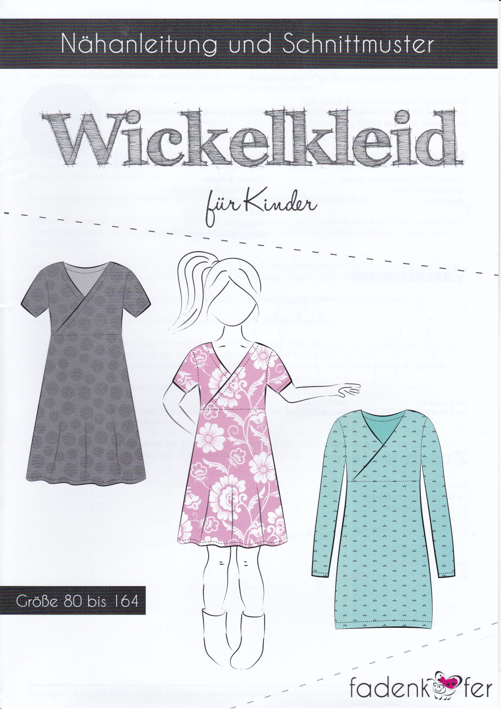 Papierschnittmuster Wickelkleid Kinder von Fadenkäfer
