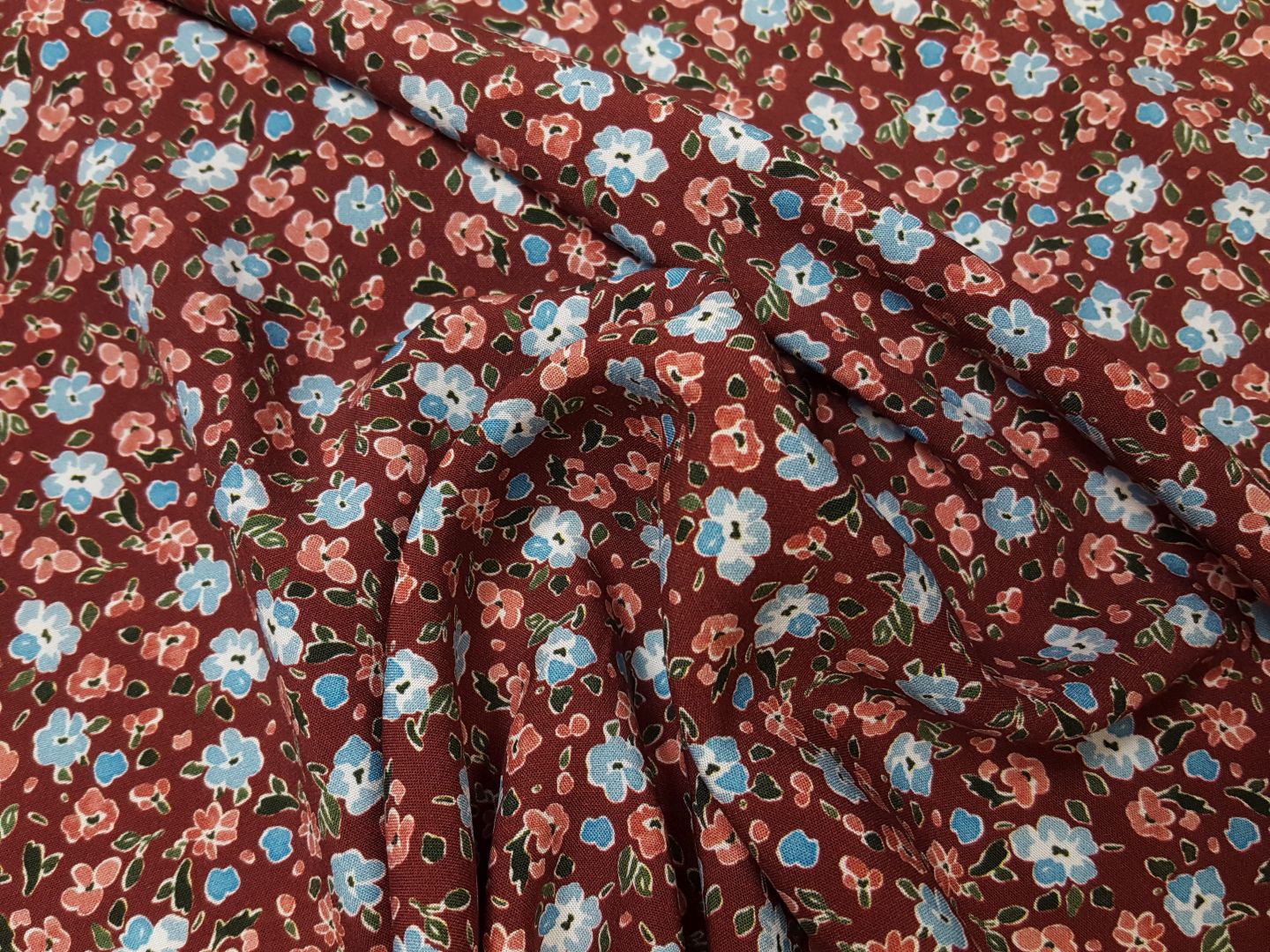 Petit Fleur bordeaux/hellblau