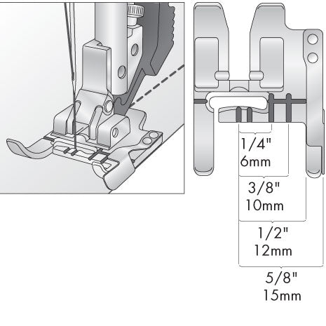 Pfaff Nahtzugabenfuss für IDT™-System