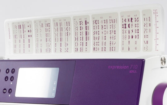 Pfaff expression™ 710 aufklappbare Stichübersicht