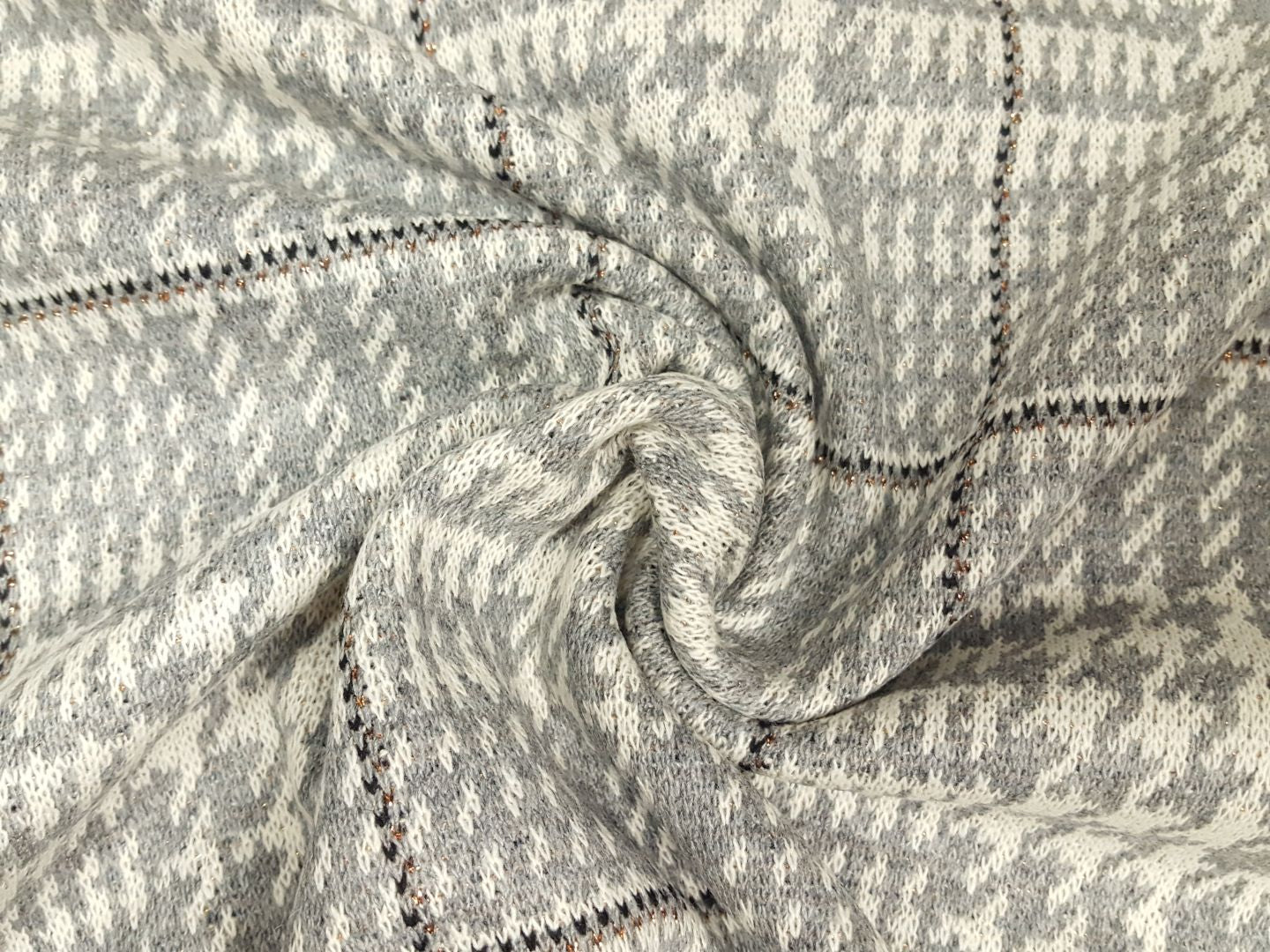 Phenix Wolljacquard offwhite-grau-rosegold