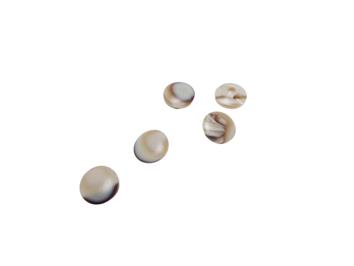 Bonbonsknöpfe 12mm dunkelbraun/beige
