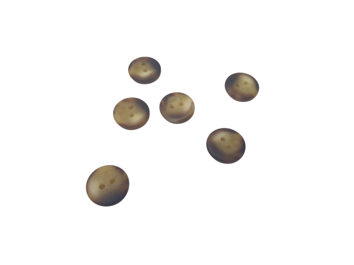 Kunststoffknöpfe 15mm dunkelbraun/beige