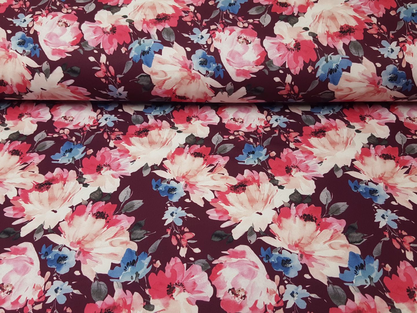 Softshell Pink Flower bordeaux/pink/blau