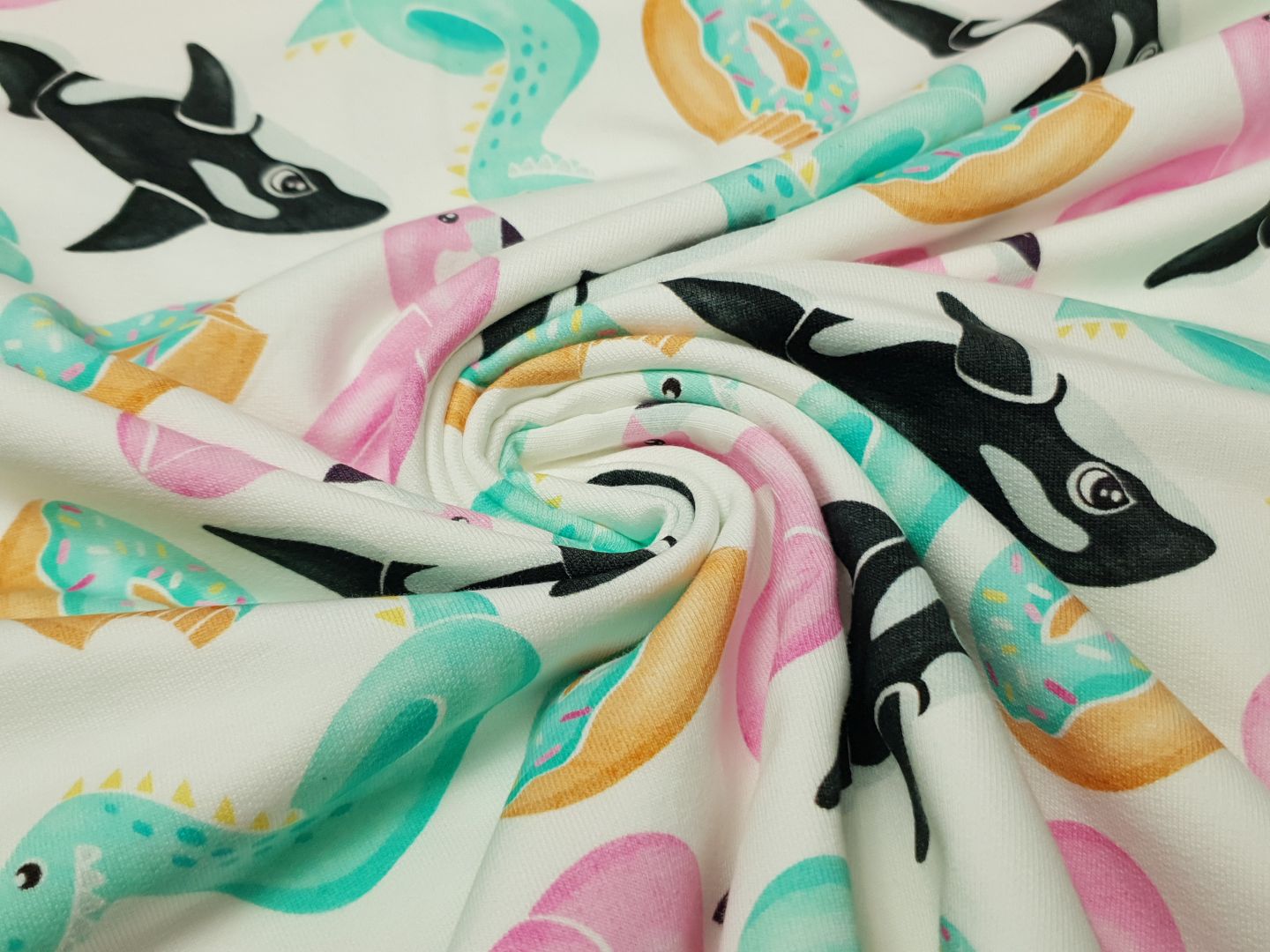 Poolparty offwhite/schwarz/pink/aqua