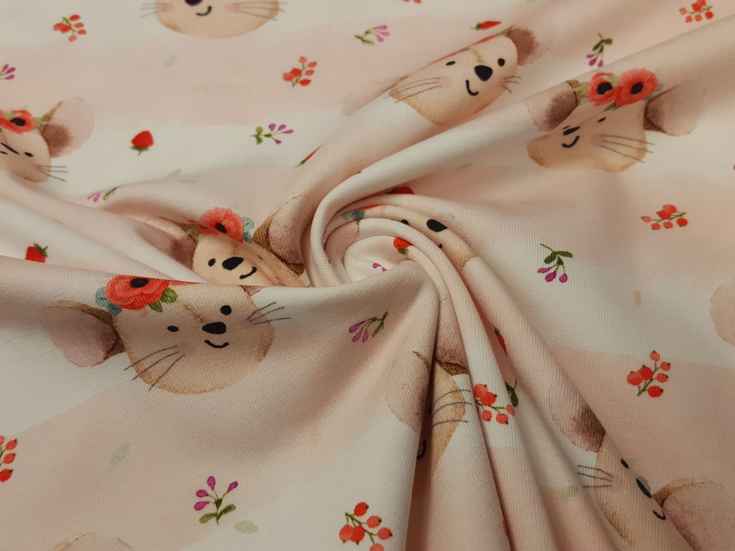 Poppies Maus zartrosa/offwhite/beige/rot