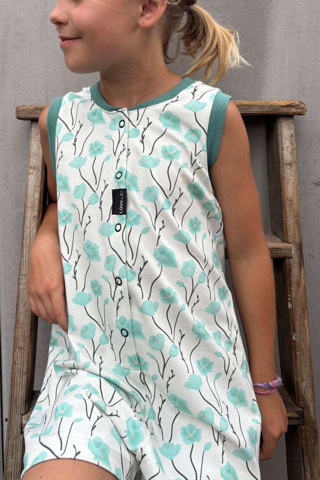 Poppy offwhite/mint/dunkelbraun