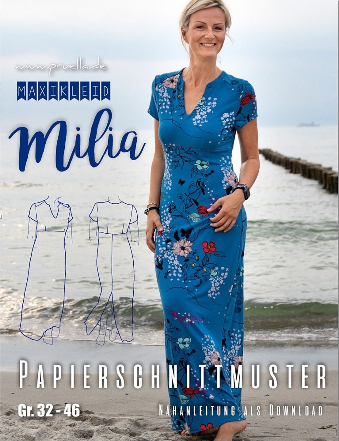 Maxikleid Milia Damen, Prülla Papierschnittmuster