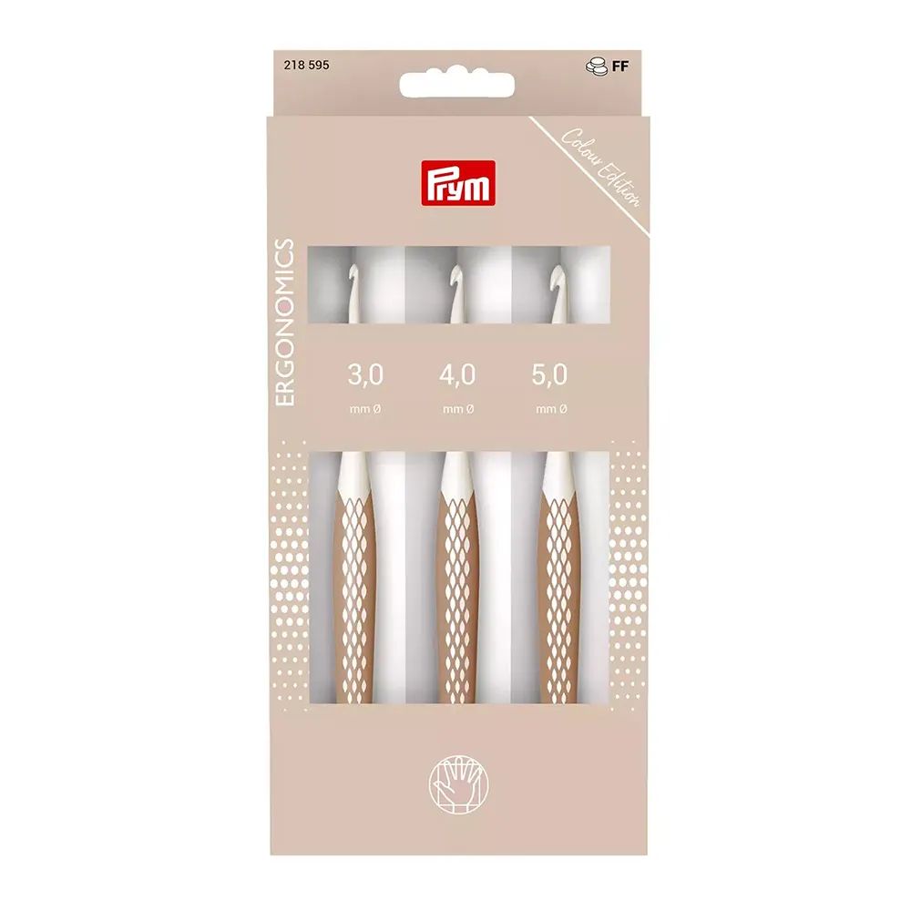 Prym Häkelnadel-Set 3.00-5.00mm taupe/weiss