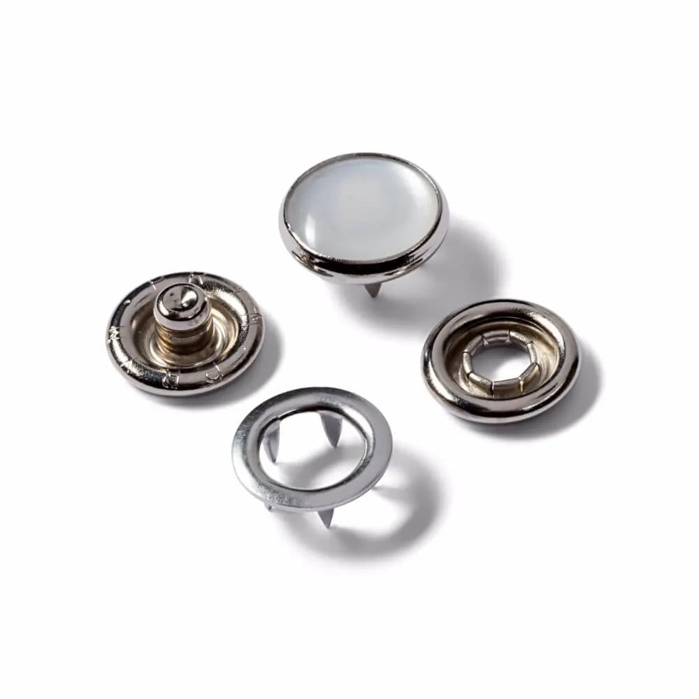 Prym Nähfrei Druckknöpfe ersey" Perlkappe 12mm silber