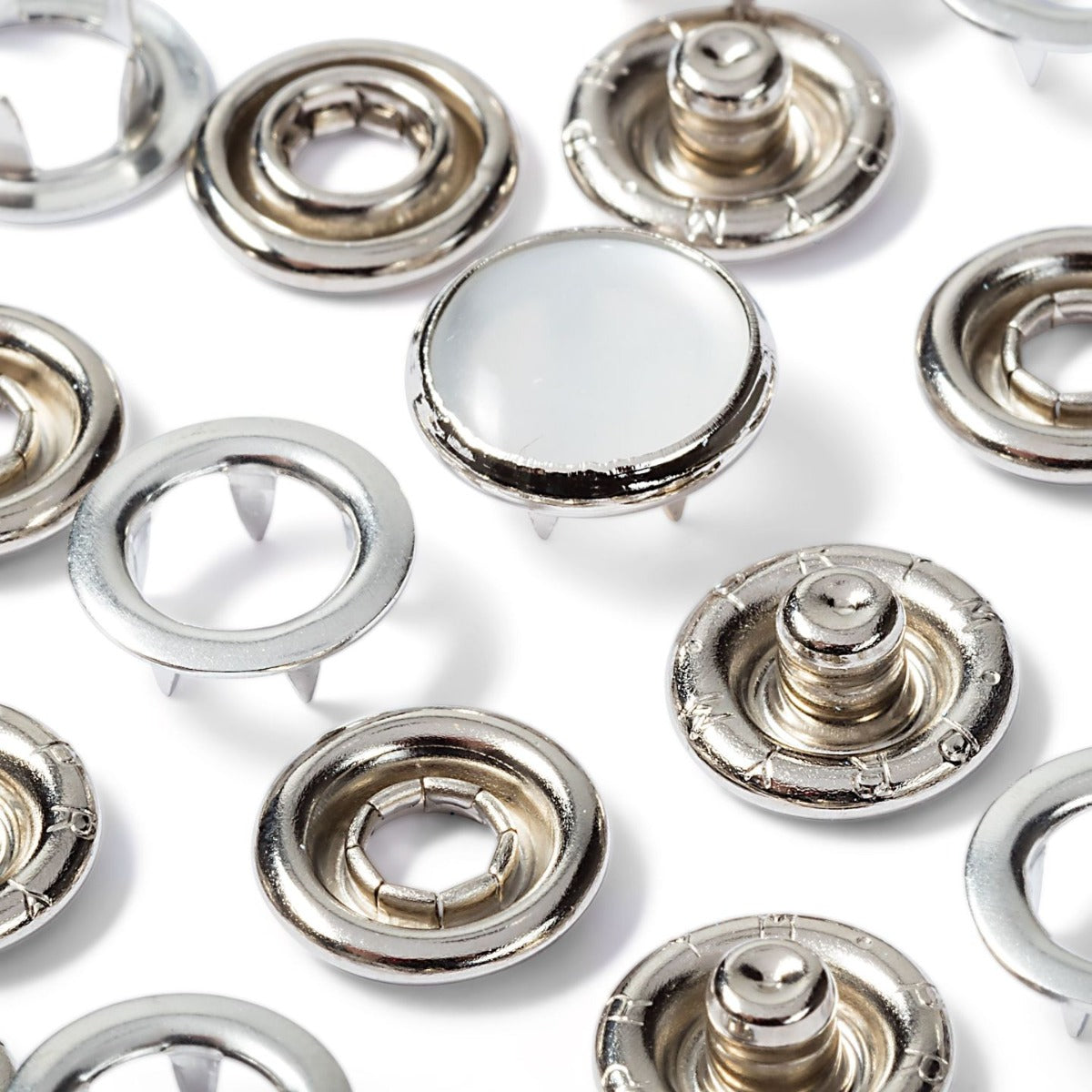 Prym Nähfrei Druckknöpfe ersey" Perlkappe 12mm silber