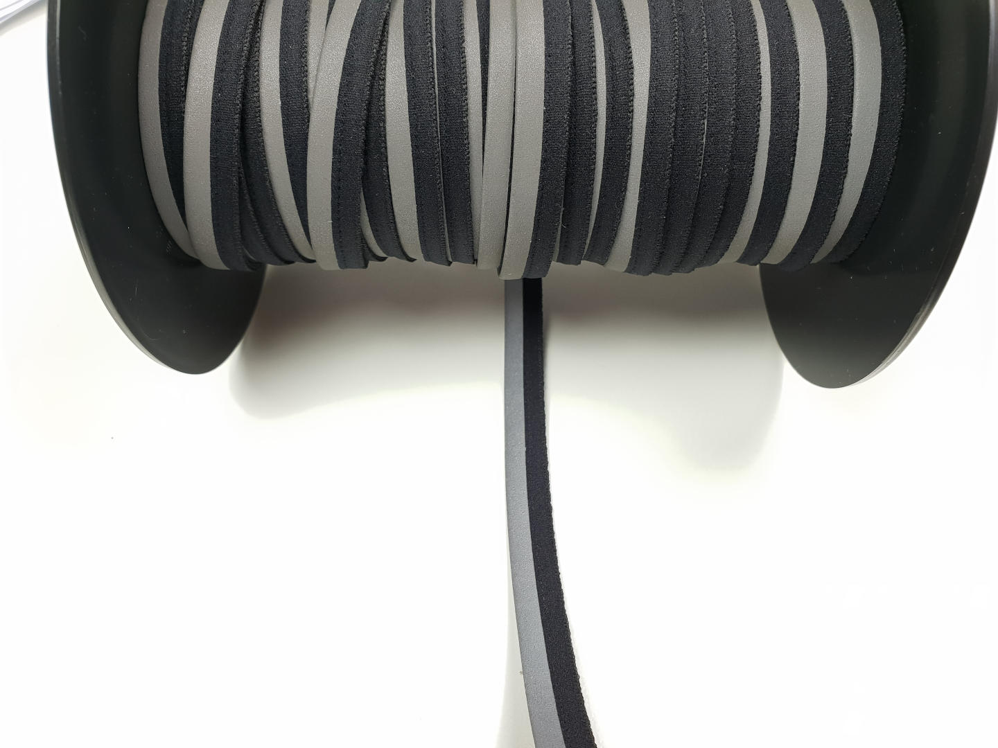 reflektierende Paspel elastisch schwarz