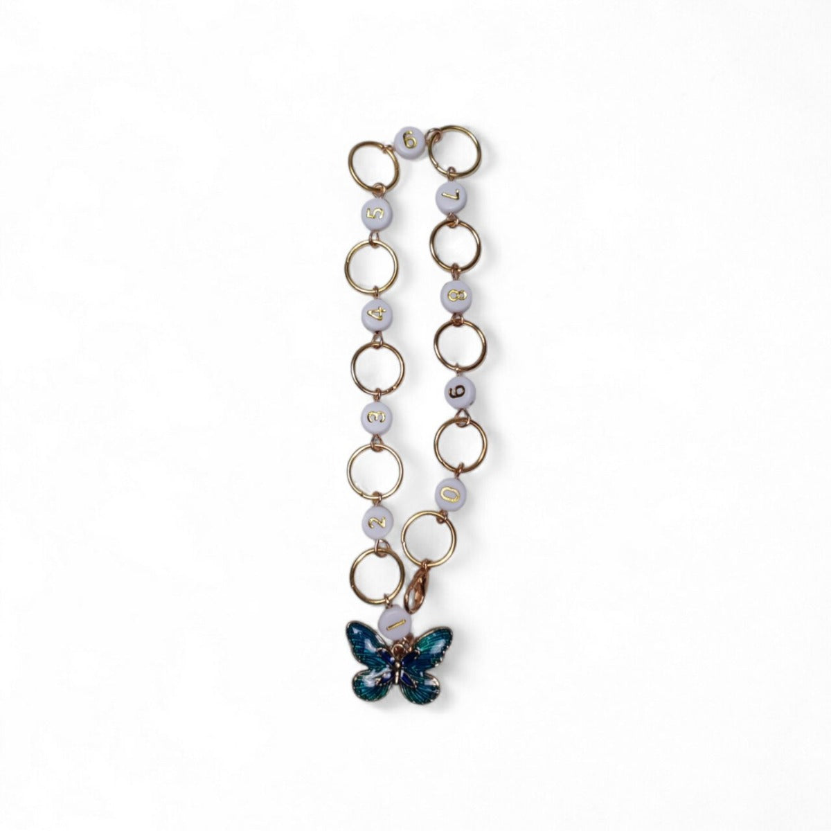Reihenzähler Kette Butterfly weiss/gold