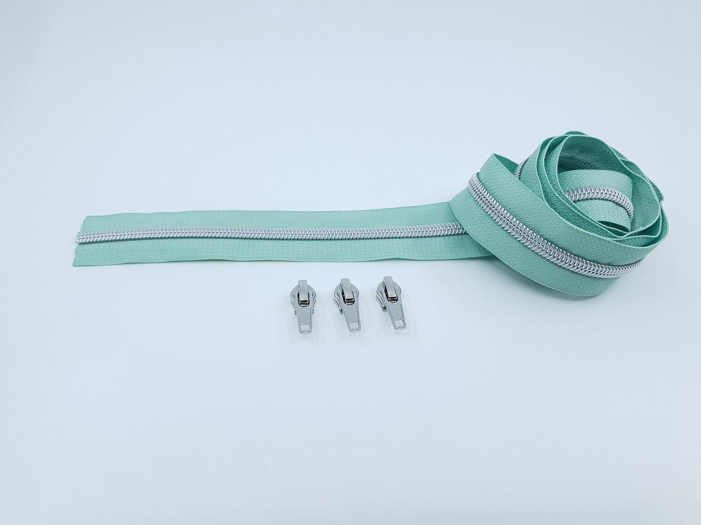 Reissverschluss & Zipper Set Metallic Look/Mint